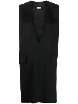 MM6 Maison Margiela: Платье с v-образным вырезом 