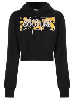 Versace Jeans Couture: Чёрная толстовка 