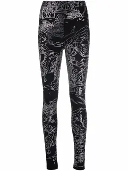 Philipp Plein: Легинсы  Tattoo с принтом