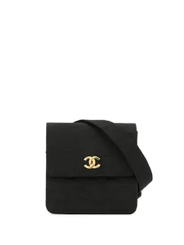 Chanel Pre-Owned: Чёрная поясная сумка 