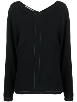 Stella McCartney: Блуза с v-образным вырезом 