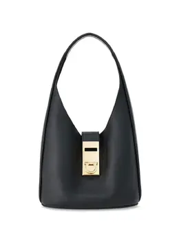 Ferragamo: Чёрная сумка  Gancini