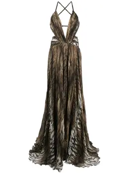 Roberto Cavalli: Платье с v-образным вырезом 