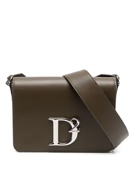 Dsquared2: Зелёная сумка через плечо 