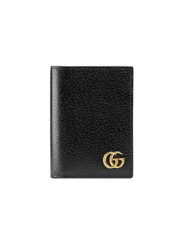 Gucci: Чёрный кошелёк  GG Marmont