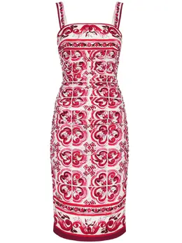 Dolce & Gabbana: Платье  Majolica с принтом