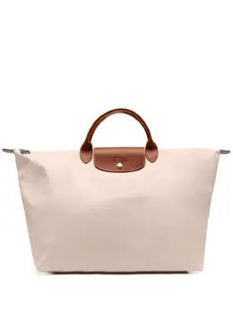 Longchamp: Белая дорожная сумка  Le Pliage Original