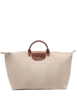 Longchamp: Белая дорожная сумка  Le Pliage Original