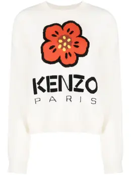 Kenzo: Свитер с цветочным принтом 