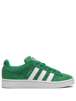 adidas: Зелёные кроссовки  Campus