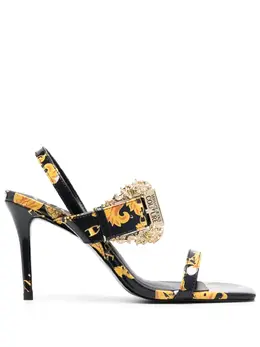 Versace Jeans Couture: Чёрные сандалии 