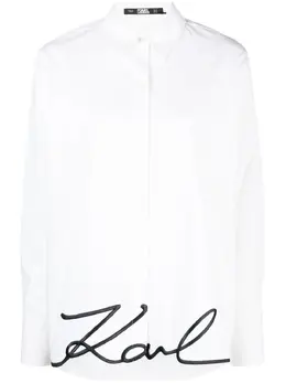 Karl Lagerfeld: Рубашка  Signature с вышивкой