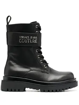Versace Jeans Couture: Чёрные ботинки 