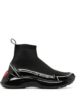 Love Moschino: Чёрные кроссовки 