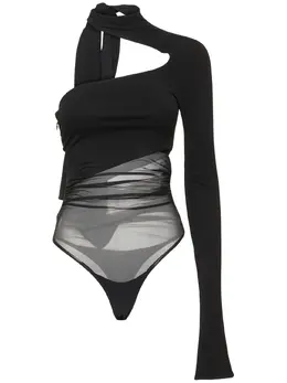 MUGLER: Прозрачный боди 