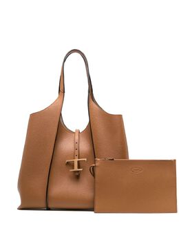 Tod's: Коричневая сумка-шоппер  T Timeless