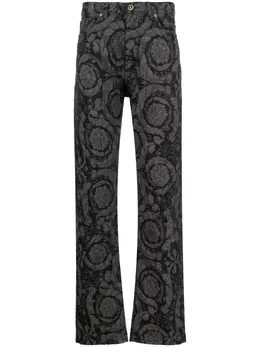 Versace: Чёрные джинсы  Barocco