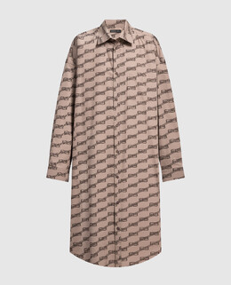 Balenciaga: Коричневое платье 