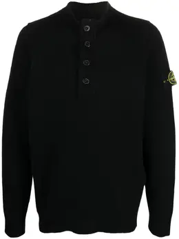 Stone Island: Чёрный свитер  Compass