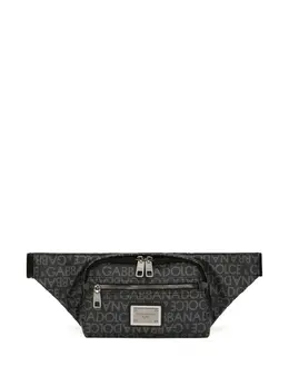 Dolce & Gabbana: Чёрная поясная сумка 