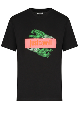JUST CAVALLI: Чёрная футболка 