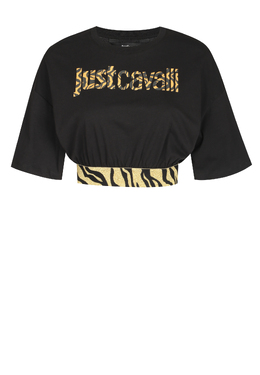 JUST CAVALLI: Чёрная футболка 