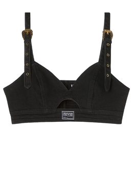VERSACE JEANS COUTURE: Чёрный топ 