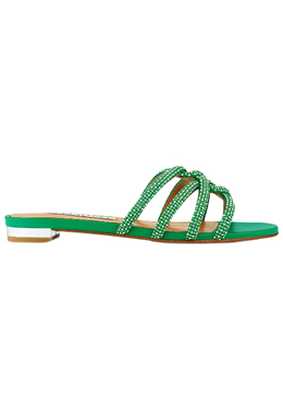 AQUAZZURA: Зелёные шлёпанцы 