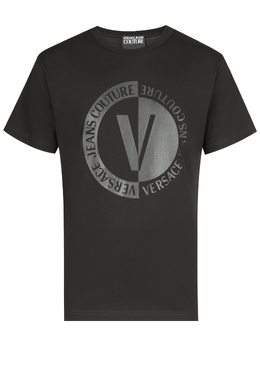 VERSACE JEANS COUTURE: Чёрная футболка 