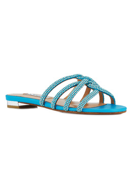AQUAZZURA: Голубые шлёпанцы 