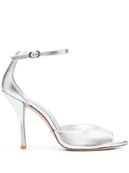 Stuart Weitzman: Серебристые сандалии  Nudist