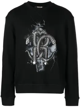 Roberto Cavalli: Свитшот  Mirror Snake со змеиным принтом