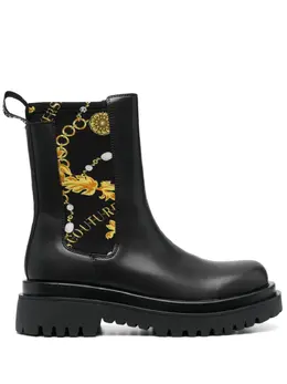 Versace Jeans Couture: Чёрные ботинки 