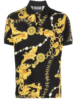 Versace Jeans Couture: Чёрное поло 