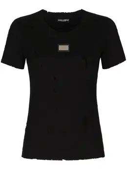 Dolce & Gabbana: Рваная футболка  T