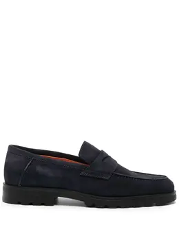 Santoni: Голубые туфли 