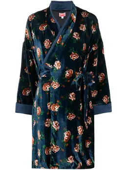 Kenzo: Пальто с принтом 