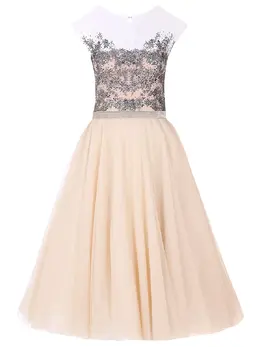 REEM ACRA: Платье с вышивкой 