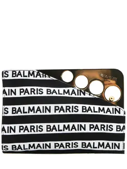 BALMAIN: Клатч с принтом 