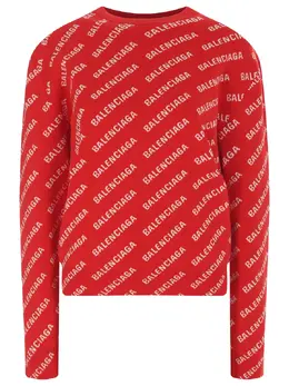 BALENCIAGA: Свитер с принтом 