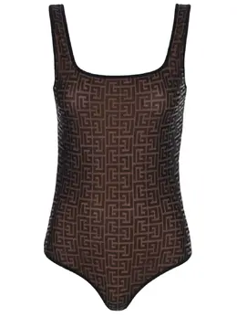 BALMAIN: Боди с цветочным принтом 