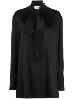 Jil Sander: Блуза с бантом 