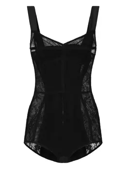 Dolce & Gabbana: Чёрный боди 