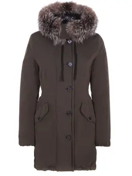 MONCLER: Пуховик на меху 