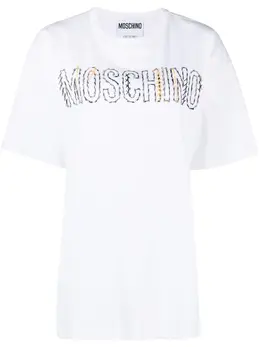 Moschino: Белая футболка 