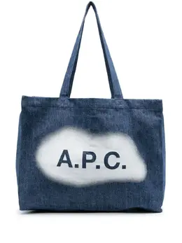 A.P.C.: Голубая сумка-шоппер  Diane