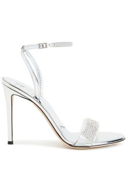 GIUSEPPE ZANOTTI: Серебристые босоножки 