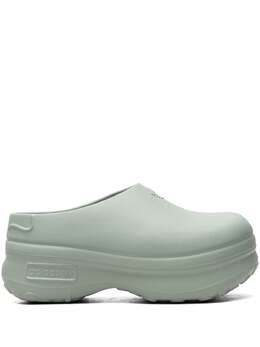 adidas: Серебристые сабо  Stan Smith