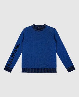 Balmain: Синий свитер 