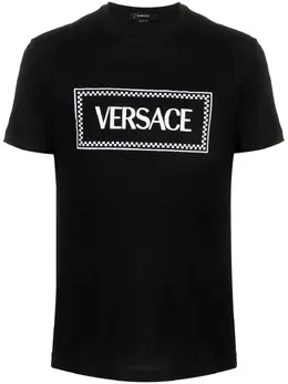 Versace: Чёрная футболка 